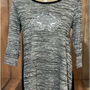 Harley Davidson Med Women's 3/4 Sleeve Pullover Top